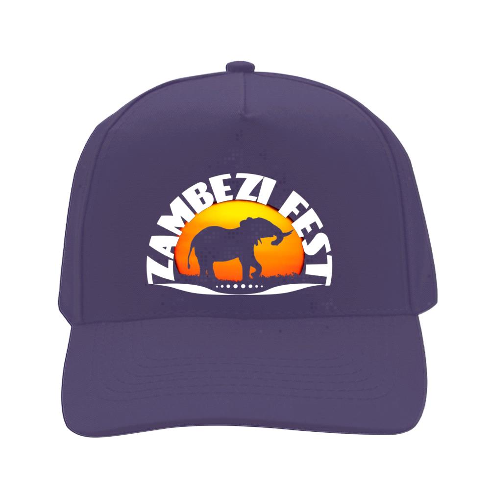 Zambezi Fest Purple Five Panel Baseball Cap