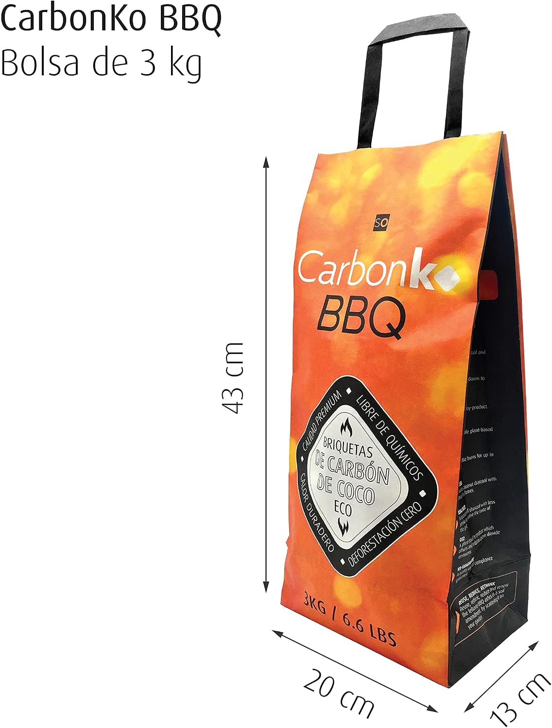 CarbonKO - Premium Coconut Shell Briquettes 3kg